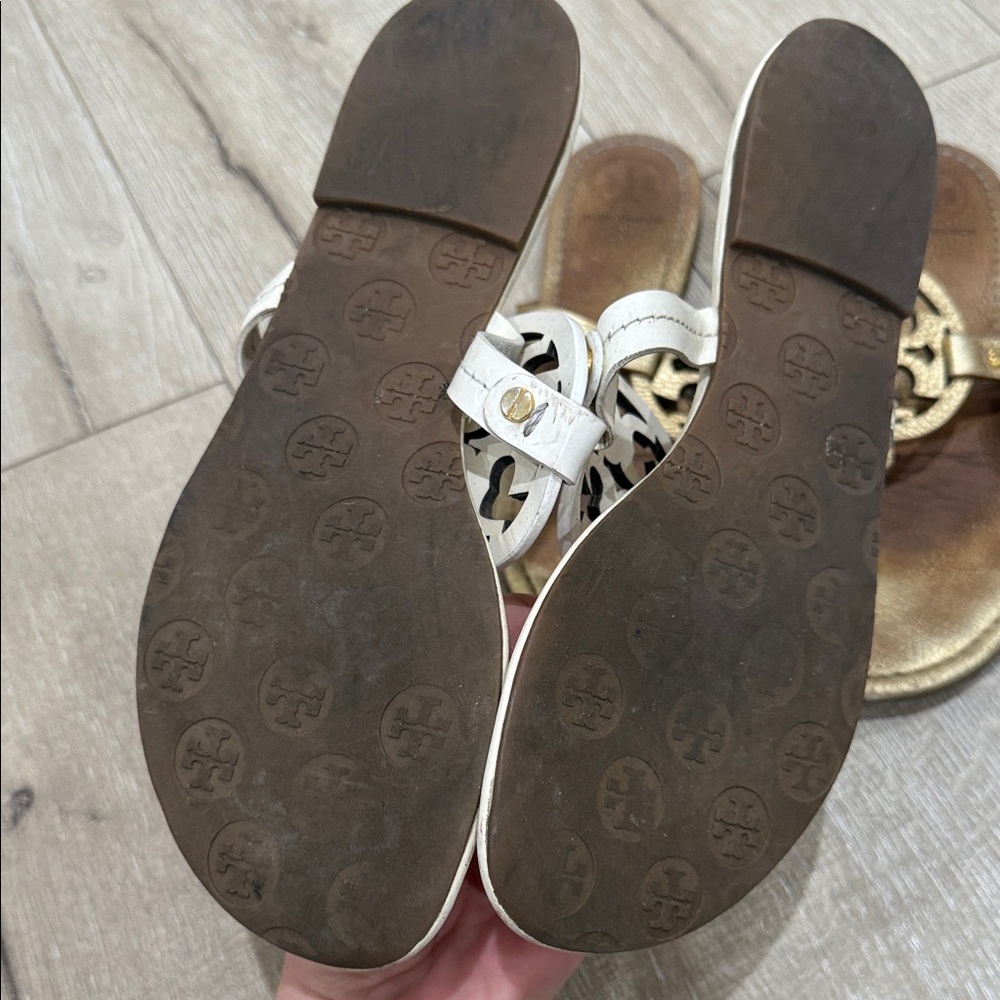 Tory Burch White, Gold, and Red Sandals Bundle - Picture 5 of 10